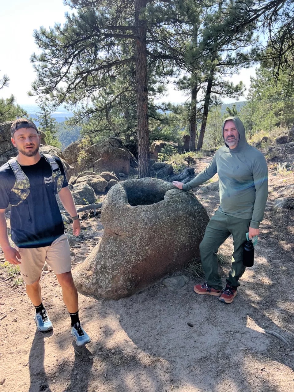Co-founder David hiking with Bill from BillieBars
