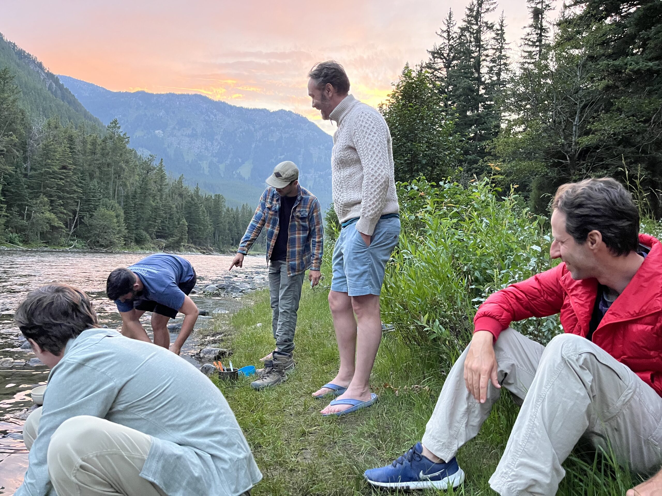 Camping alongside the Gallatin River outside Yellowstone National Park